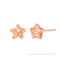 Forever Star Real 18k Yellow Gold Heart Earring